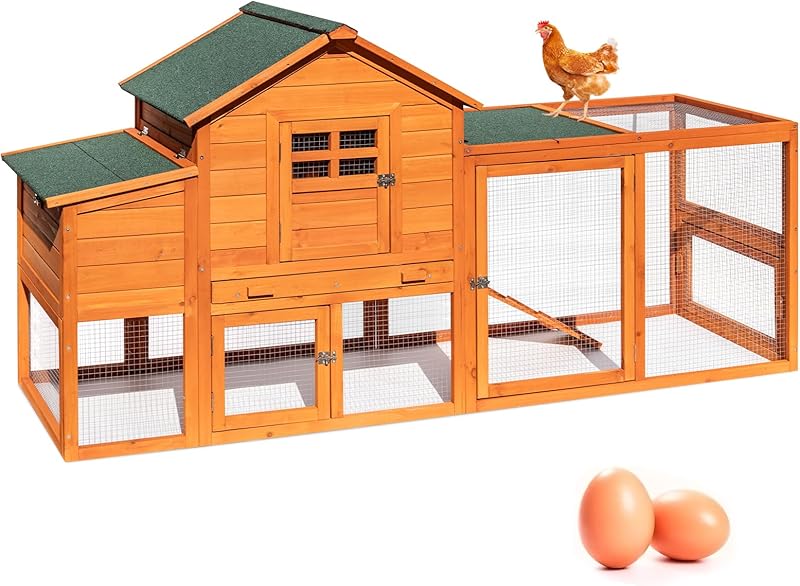 RUNSHED Chickens Predator Proof Weather Resistant Easy Clean Slide Out